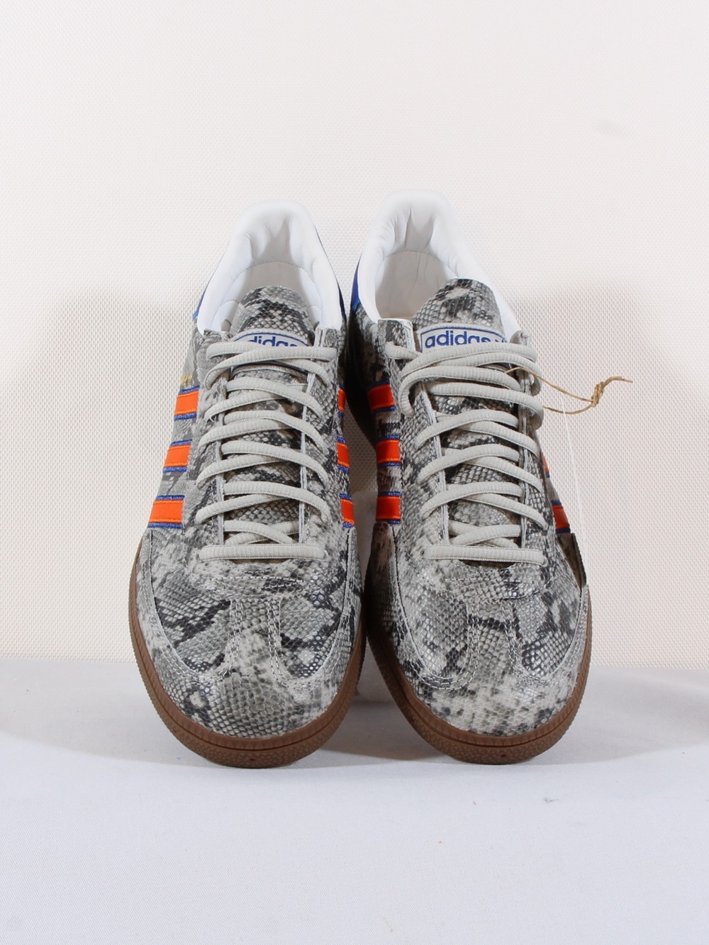 adidas Handball Spezial Gray Snakeskin Sneakers w/ Orange Stripes Sneakers NIB - Picture 2 of 10